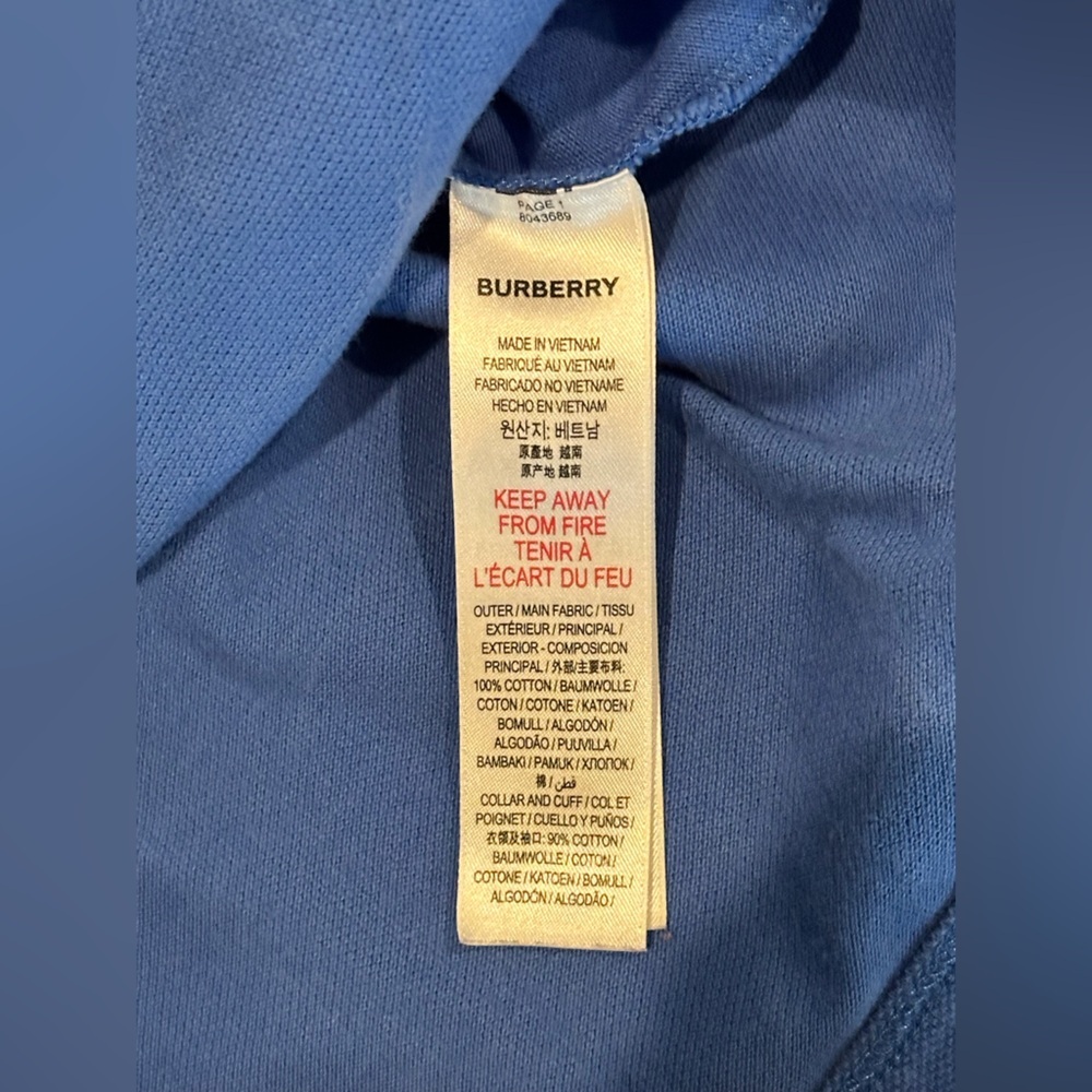 Burberry Boys (10) Jerome Classic Polo Shirt in Blue - Picture 5 of 8